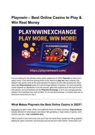 Playnwin – Best Online Casino to Play & Win Real Money