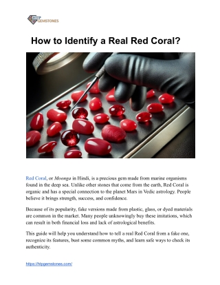 How to identify a real Red Coral_
