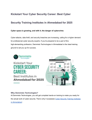Kickstart Your Cyber Security Career_ Best Cyber Security Training Institutes in Ahmedabad for 2025