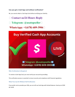 A Get Ready for Best Sites to A Buy Verified CASH App Accounts