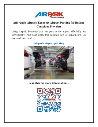 Affordable Airpark Economy Airport Parking for Budget-Conscious Travelers