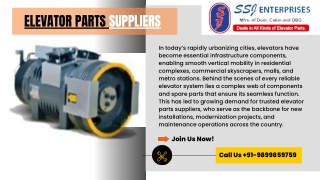 Elevator Parts Suppliers Powering the Backbone of Vertical Transportation Across India