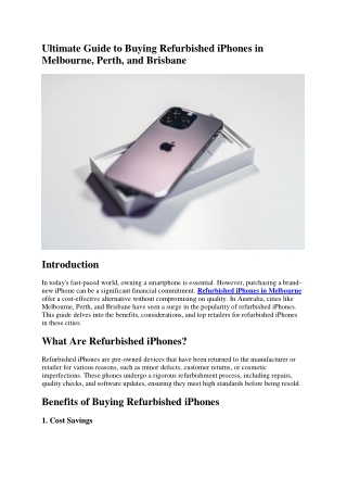 Ultimate Guide to Buying Refurbished iPhones in Melbourne