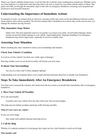 .“Steps To Take Immediately After An Emergency Breakdown.