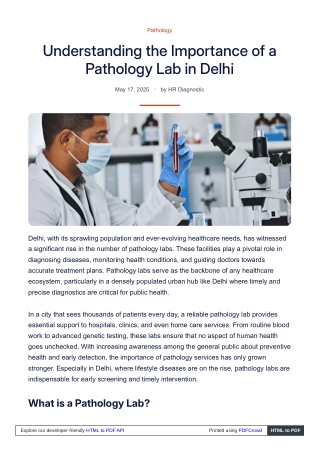 Understanding the Importance of a Pathology Lab in Delhi