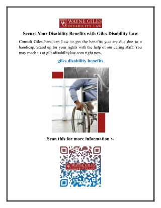 Secure Your Disability Benefits with Giles Disability Law
