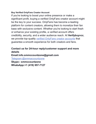 _OnlyFans Creator Account