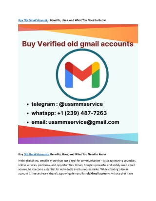 Best place to buy old Gmail accounts in USA