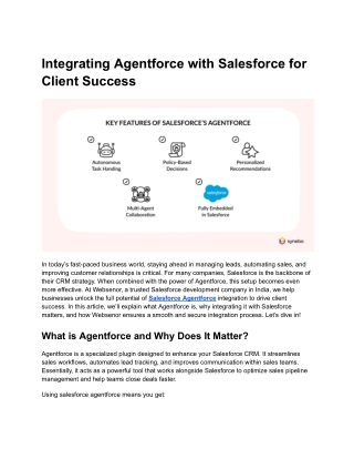 Integrating Agentforce with Salesforce for Client Success