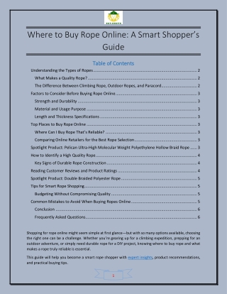 Where to Buy Rope Online