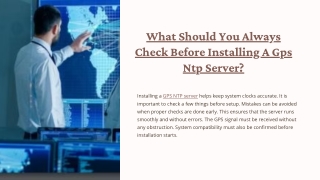What Should You Always Check Before Installing A GPS NTP Server?