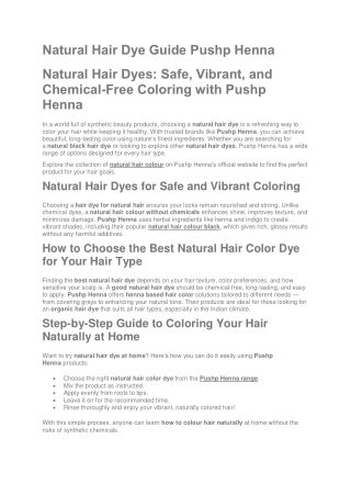 Natural Hair Colour – Best Henna Based Hair Dye