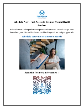 Schedule Now - Fast Access to Premier Mental Health Services