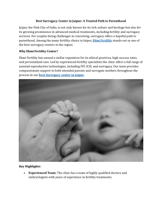 Best Surrogacy Center in Jaipur