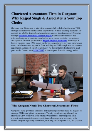 Chartered Accountant Firm in Gurgaon