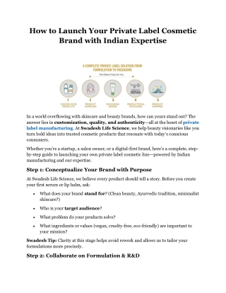 How to Launch Your Private Label Cosmetic Brand with Indian Expertise