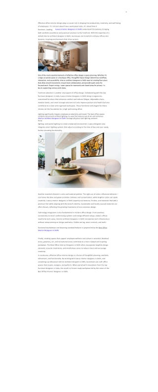 What Are the Key Elements of Effective Office Interior Design?