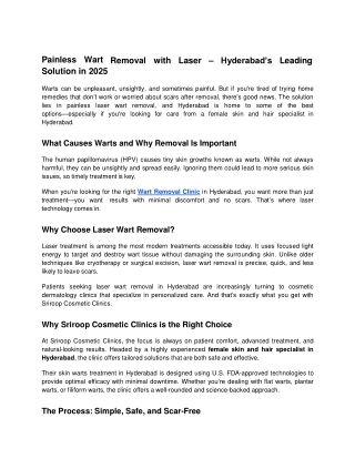 Painless Wart Removal with Laser – Hyderabad’s Leading Solution in 2025 - Google Docs