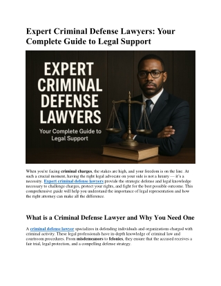 Expert Criminal Defense Lawyers