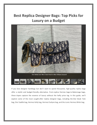 Best Replica Designer Bags Top Picks for Luxury on a Budget
