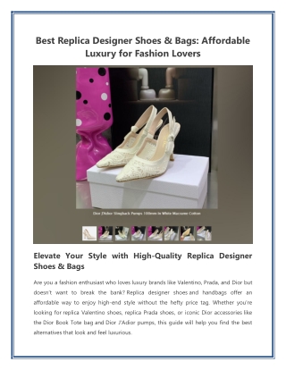 Best Replica Designer Shoes and Bags  Affordable Luxury for Fashion Lovers