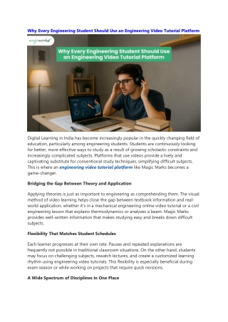 Why Every Engineering Student Should Use an Engineering Video Tutorial Platform