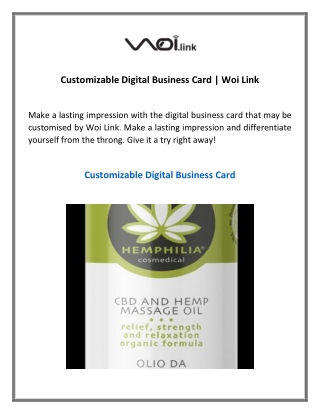 Customizable Digital Business Card  Woi Link