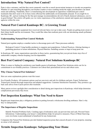 “Customer Reviews: The Best Natural Pest Control Companies In The Area”