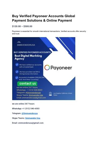 Buy Verified Payoneer Accounts Global Payment Solutions & Online Payment (1)