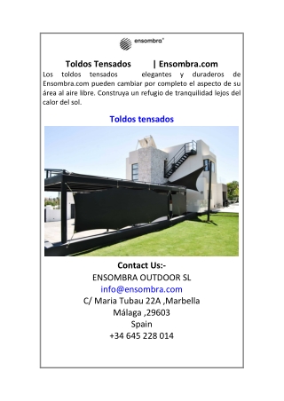 Toldos Tensados ​​| Ensombra.com