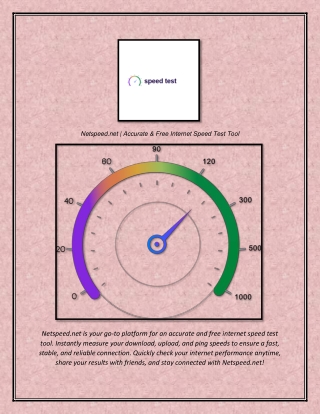 Netspeed.net  Accurate & Free Internet Speed Test Tool