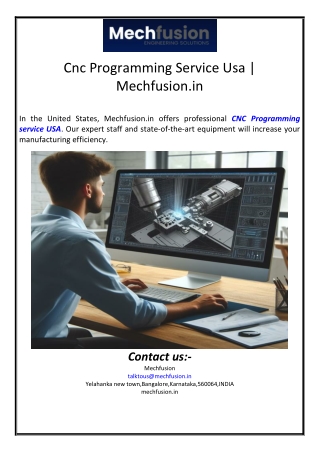 Cnc Programming Service Usa | Mechfusion.in