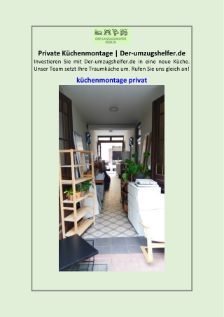 Private Küchenmontage | Der-umzugshelfer.de