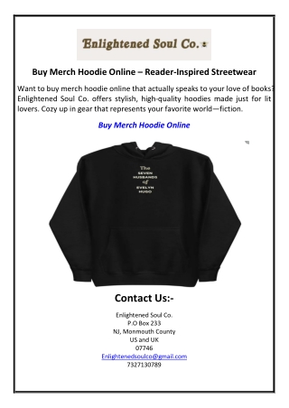 Buy Merch Hoodie Online – Reader-Inspired Streetwear