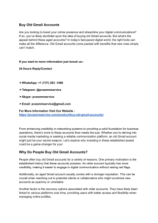 Buy Old Gmail Accounts