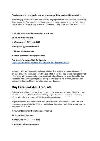 Buy Facebook Ads Accounts