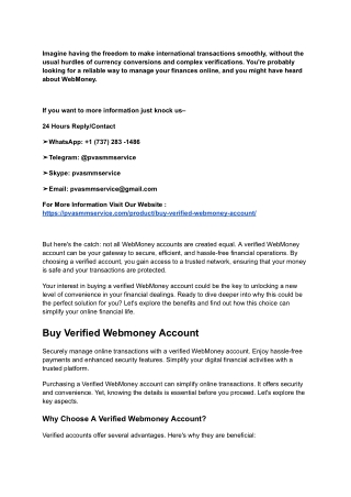 Buy Verified WebMoney Account