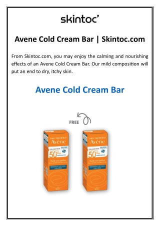 Avene Cold Cream Bar
