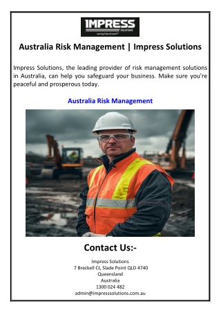 Australia Risk Management | Impress Solutions