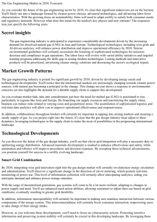 The Gas Engineering Market in 2030: Forecasts