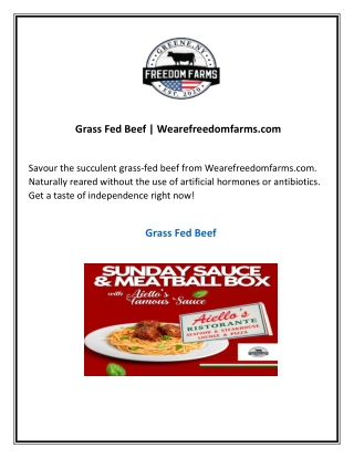 Grass Fed Beef  Wearefreedomfarms