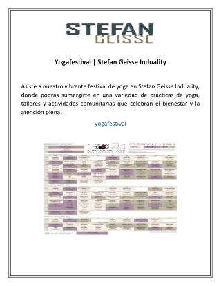 Yogafestival  Stefan Geisse Induality