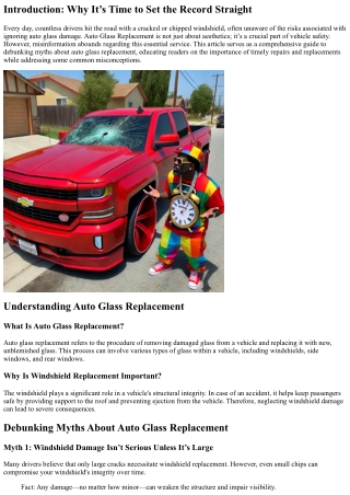 Debunking Myths About Auto Glass Replacement