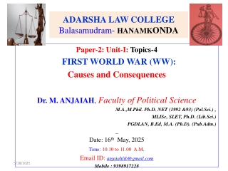 FIRST WORLD WAR-1914-1918