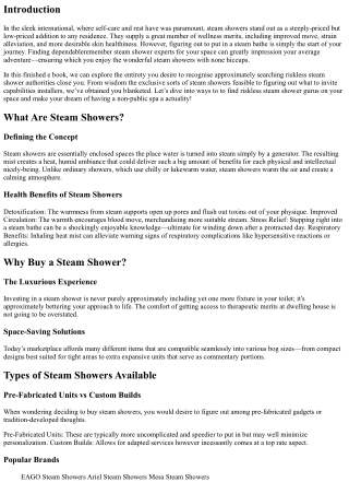 How to Find Reliable Steam Shower Specialists in Your Area