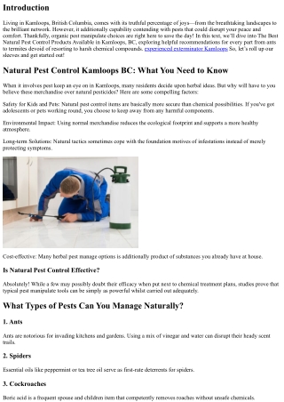 The Best Natural Pest Control Products Available in Kamloops, BC