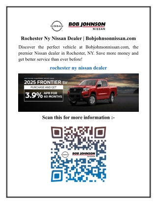 Rochester Ny Nissan Dealer  Bobjohnsonnissan.com