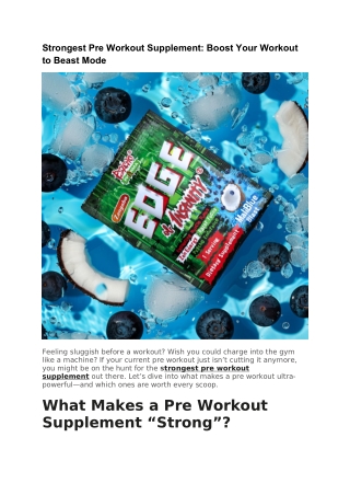 Strongest Pre Workout Supplement Boost Your Workout to Beast Mode
