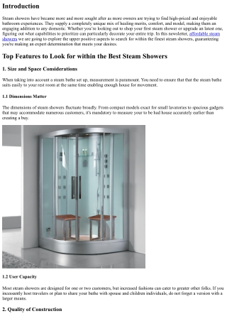 Top Features to Look for in the Best Steam Showers