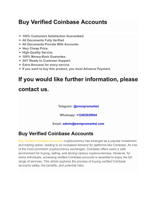 Buy Verified Coinbase Accounts